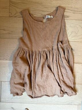 Free People Mini Dress in Warm Tan